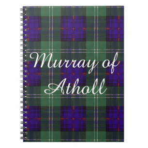 Murray av tartanen för kilt för Atholl klanpläd Anteckningsbok Med Spiral
