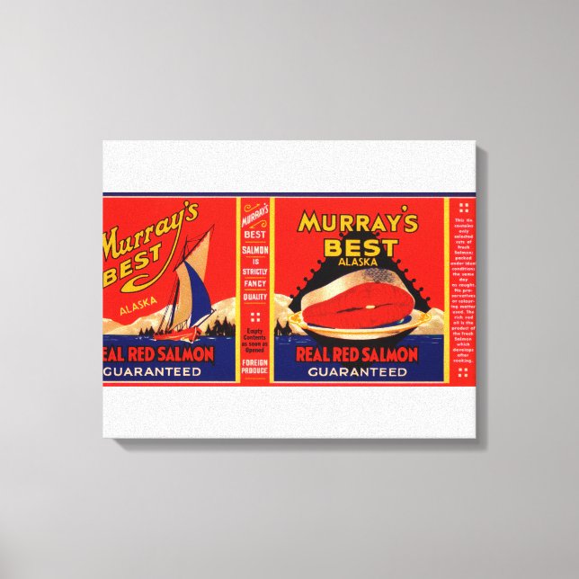 Murray Best Brand Salmon Label- Alaska Canvastryck (Framsida)