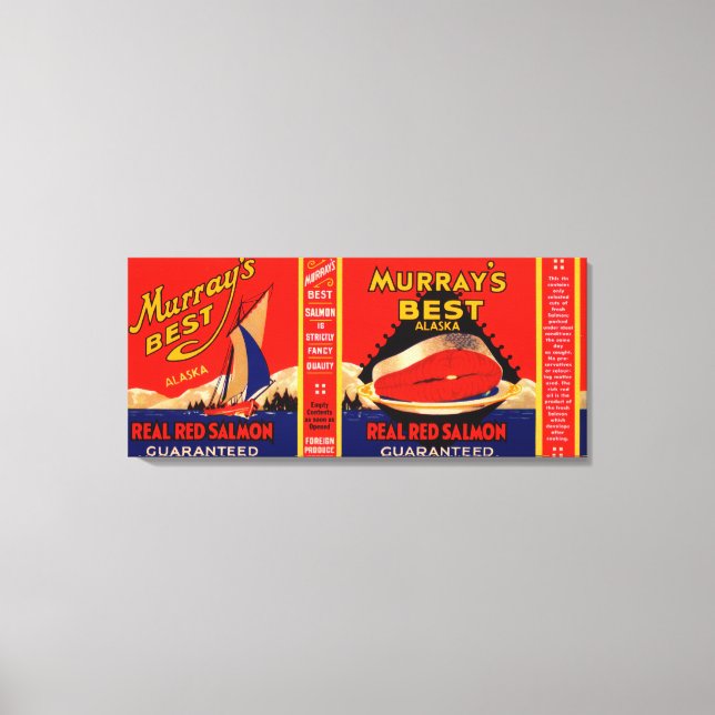 Murray Best Brand Salmon Label- Alaska Canvastryck (Framsida)