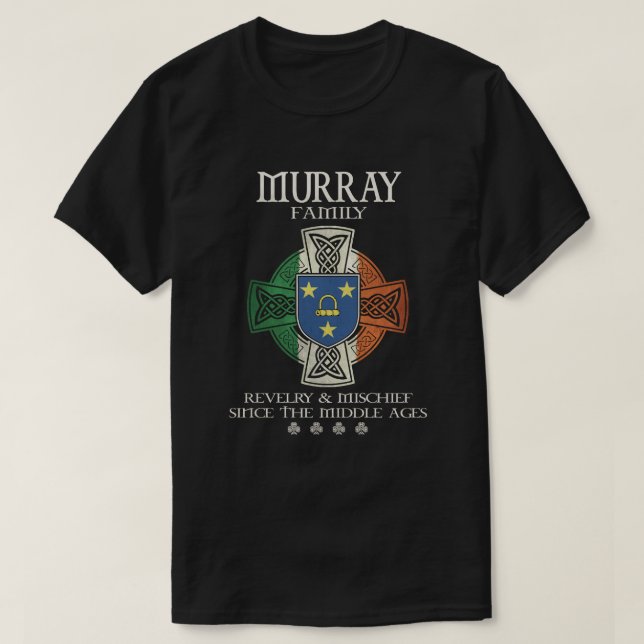 Murray Family Ireland-efternamnet irish flagga sch T Shirt (Design framsida)