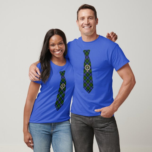 Murray of Atholl Scottish Badge & Tartan Necktie T Shirt (Unisex)
