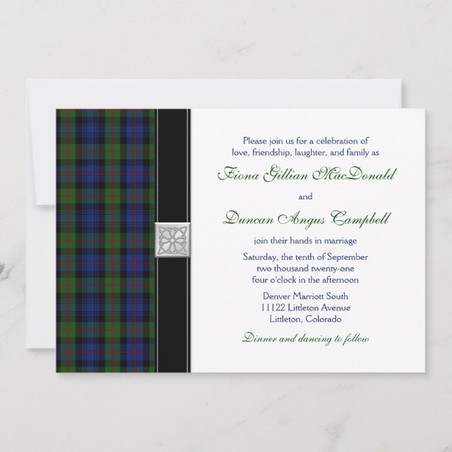 Murray of Atholl Tartan Wedding bjudande Inbjudningar (Framsida)