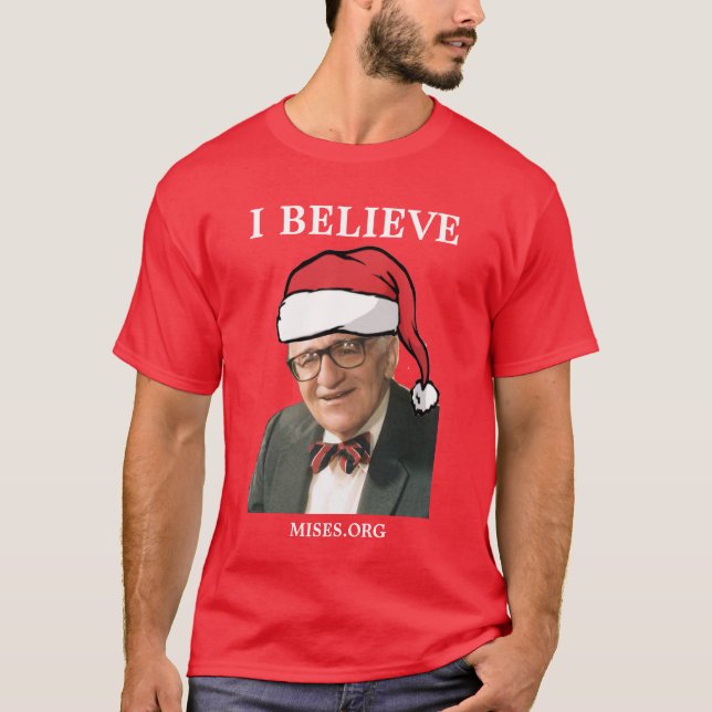 Murray Rothbard - jag tror julskjortan T Shirt (Framsida)