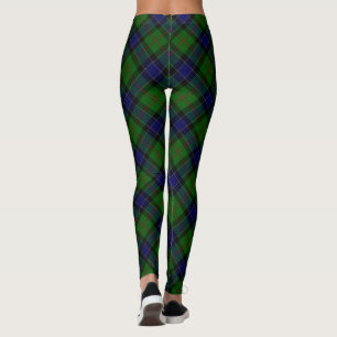 Murray tartan Blue grönt plaid Leggings