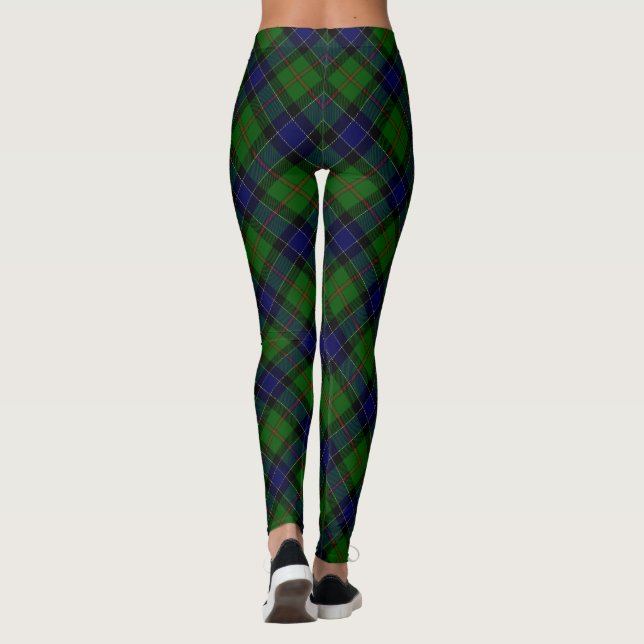 Murray tartan Blue grönt plaid Leggings (Baksida)