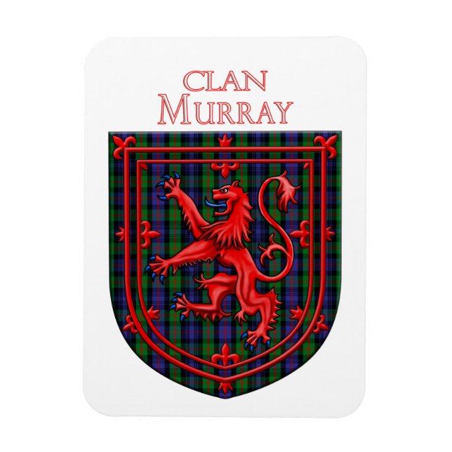 Murray Tartan Scottish Play Lejon Rampant Magnet (Vertikal)