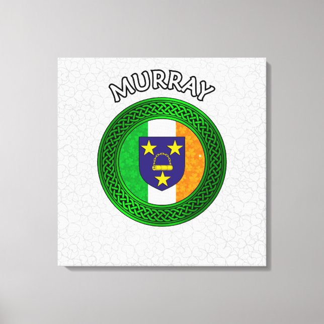 Murray Vapensköld & Celtic Knot on Shamrock Canvas (Framsida)