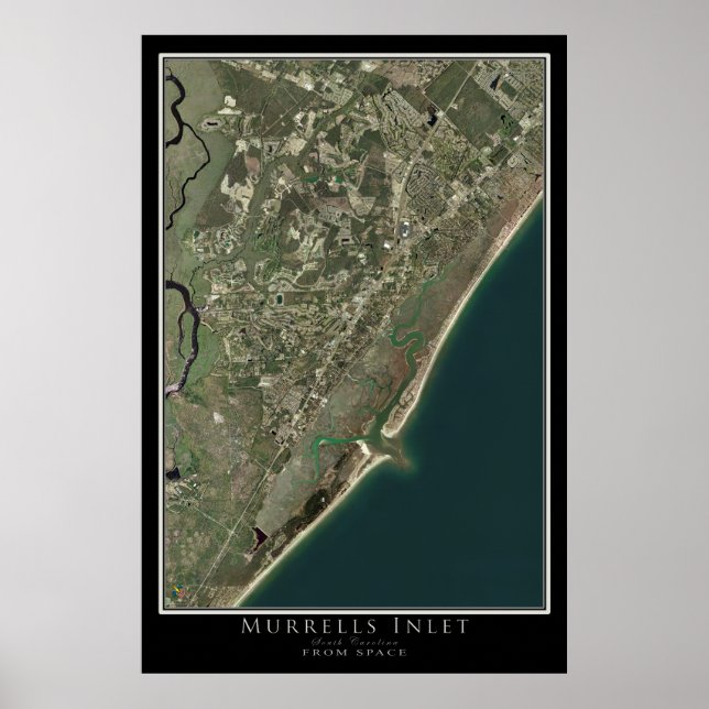 Murrells inlopp South Carolina från Space Satellit Poster (Framsidan)