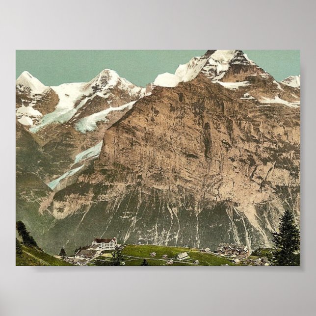 Murren, allmän ståndpunkt, Bernese Oberland, Schwe Poster (Framsidan)
