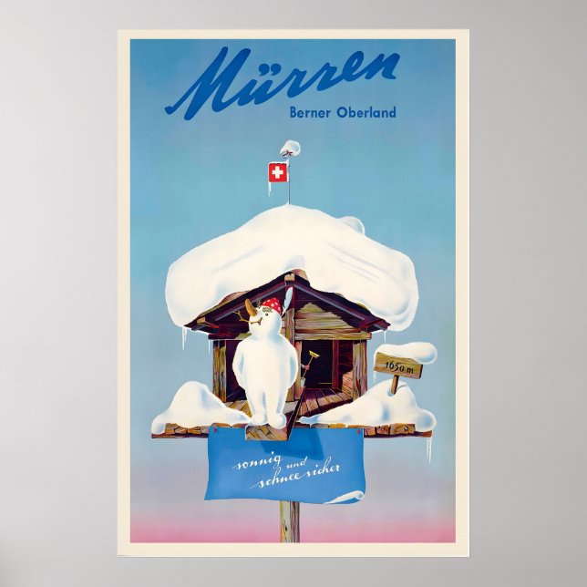 Mürren Muerren Schweiz Berg Alperna Schweiz Poster (Framsidan)