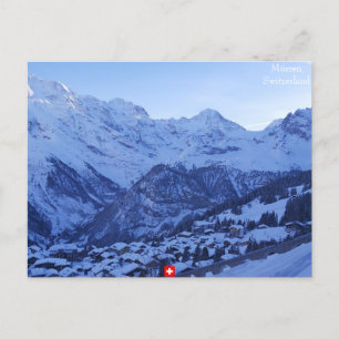 Mürren och berömd Swiss Alpernas Trilogy Vykort