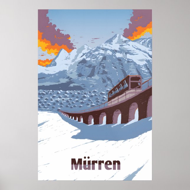 Murren Schweiz Skidort Reseskylt Poster (Framsidan)