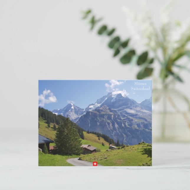 Mürren, Schweiz vykort (Stående Fram)