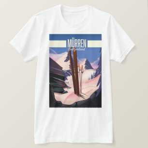 Murren Swiss ski poster konsttryck. T Shirt
