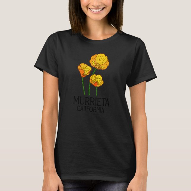 Murrieta California CA Poppy Flower State City Vin T Shirt (Framsida)