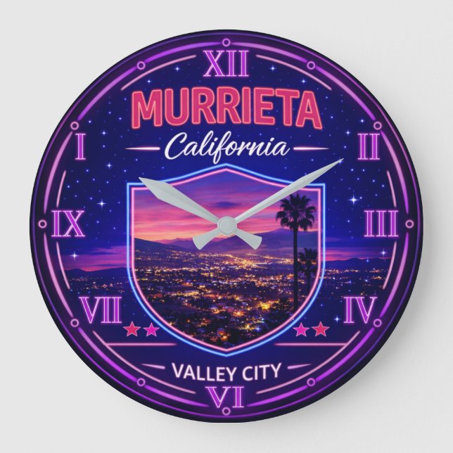 Murrieta California Valley Sunset Stor Klocka (Framsida)