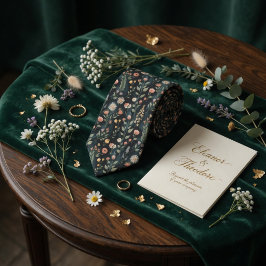 Murrig Mörk Botanisk Vildblommeäng Blommig Slips