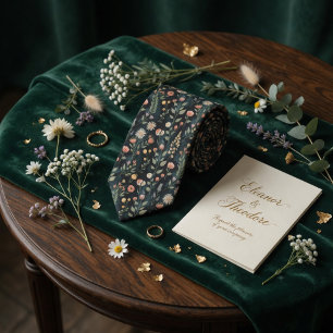 Murrig Mörk Botanisk Vildblommeäng Blommig Slips