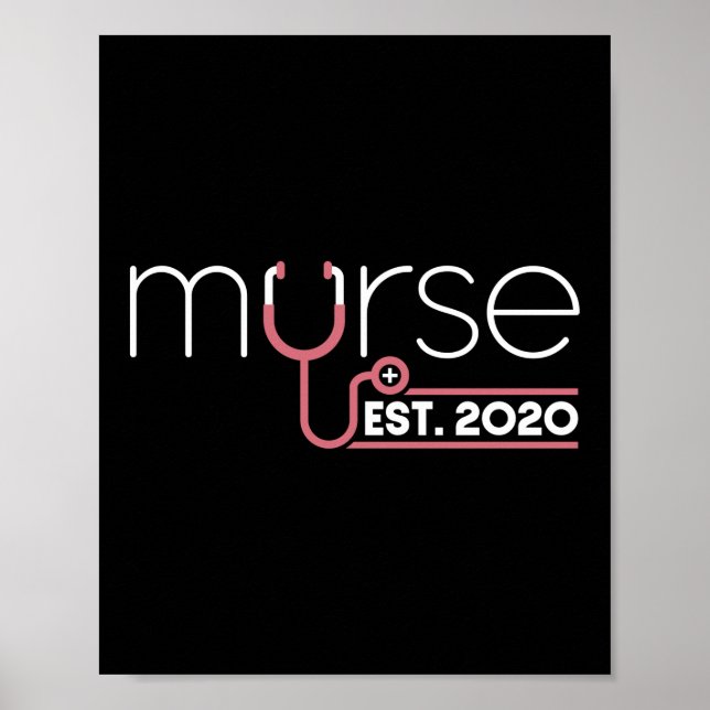 Murse Etablerad 2020 Funny Murse Male Nurse Man Poster (Framsidan)