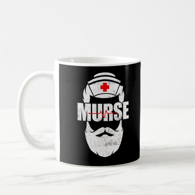 Murse Funny Murse Male Nurse Man Kaffemugg (Vänster)