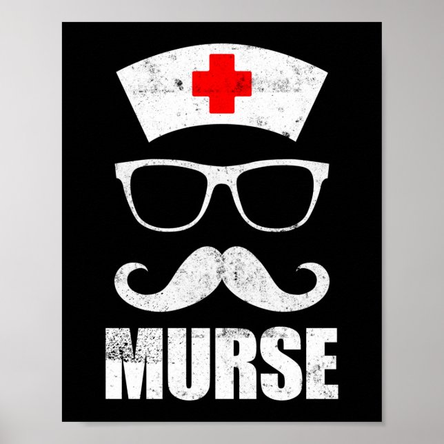 Murse Funny Murse Male Nurse Man Poster (Framsidan)