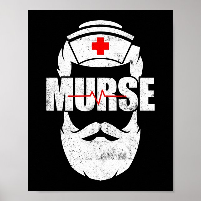 Murse Funny Murse Male Nurse Man Poster (Framsidan)