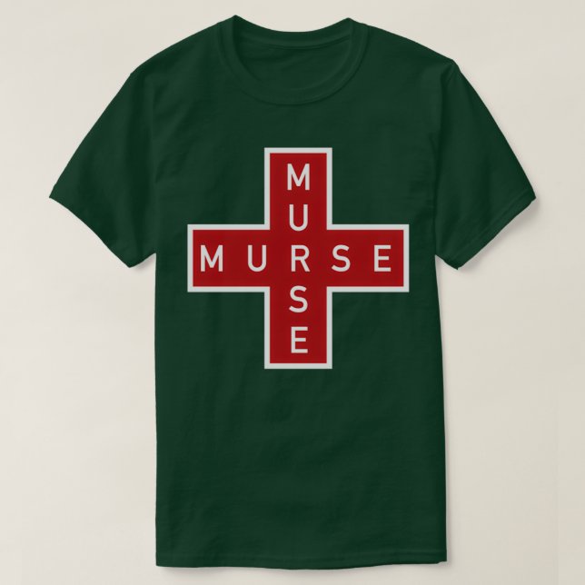 Murse Male Nurse Red Cross T Shirt (Design framsida)