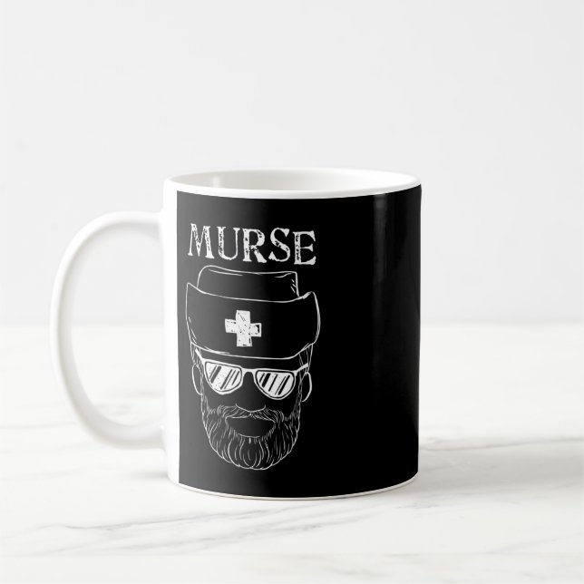 Murse Nurse Man Funny Tshirt-gåva till Male Nurse  Kaffemugg (Vänster)