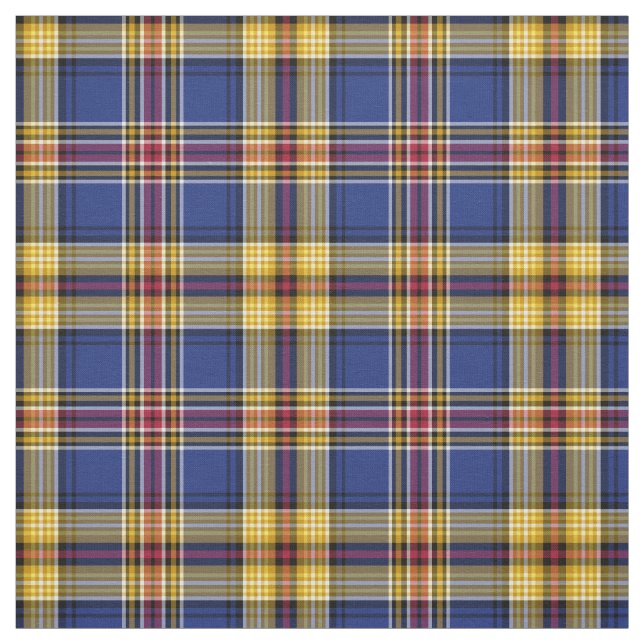 Murtagh Tartan Blue och Guld Irish Play Tyg (Provkarta)