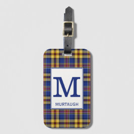 Murtaugh Tartan Royal Blue och Guld Play Mönster Bagagebricka