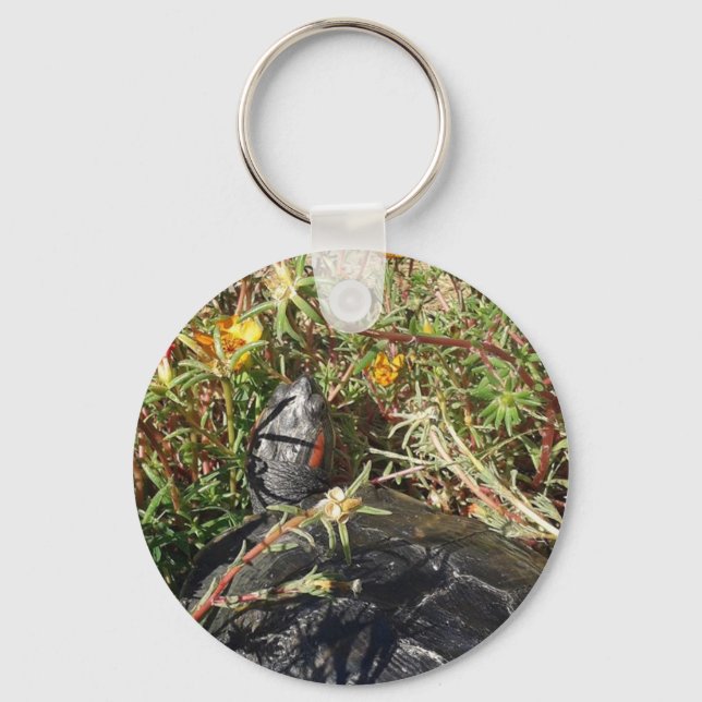 Murtle the Turtle in the Flowers Nyckelring (Framsida)