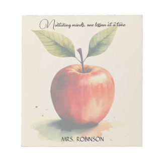 Murturing Minds Watercolor Apple Teacher Gift Anteckningsblock