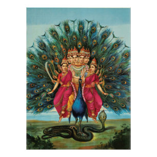 Murugan Kartikeyan Skanda Subrahmanyan Hindu Gudom Fototryck