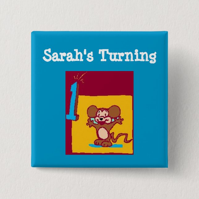 Mus 1:a födelsedag knapp (Framsida)