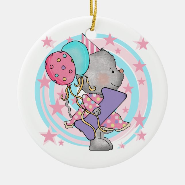 Mus 1:a födelsedag T-shirts och presenter Julgransprydnad Keramik (Framsidan)