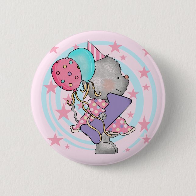 Mus 1:a födelsedag T-shirts och presenter Knapp (Framsida)