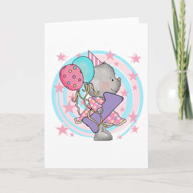 Mus 1:a födelsedag T-shirts och presenter Kort (Framsida)