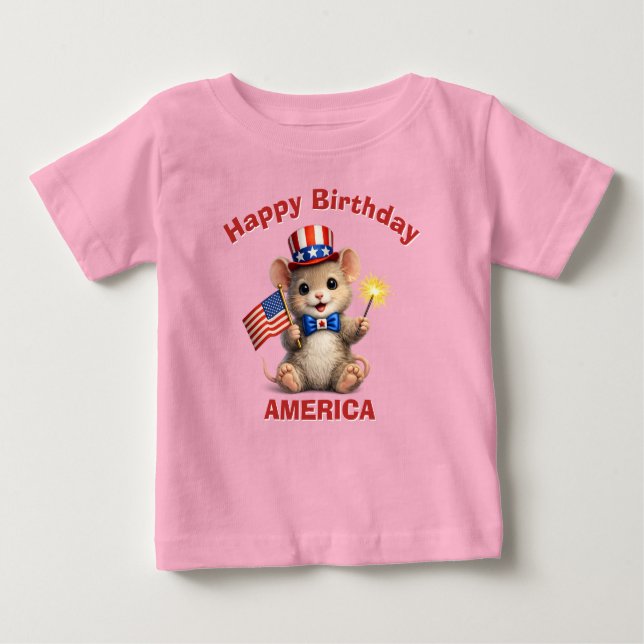 Mus (5i) Patriotisk Barn T-Shirt (Framsida)