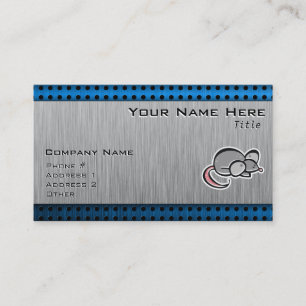 Mus; Borstad metall-look Visitkort