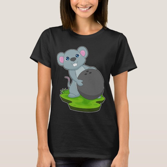 Mus Bowlingklot Sporter T Shirt (Framsida)