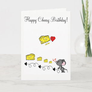 Mus för hälsningskort Cheesy Grattis på födelsedag Kort