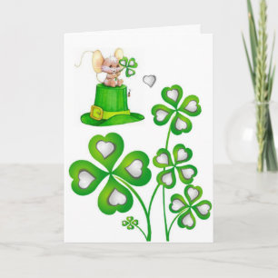 Mus för hälsningskort för Saint patrick's day Kort