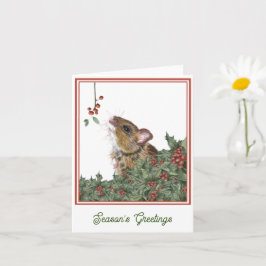 Mus, Holly, Mistel Julkort Kort