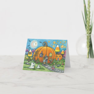 MUS HOUSE HALLOWEEN NOTE CARD blank Kort
