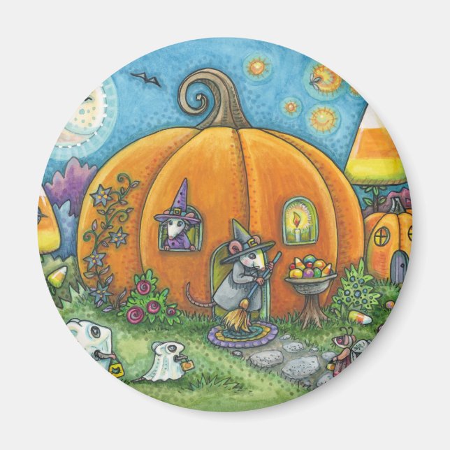 MUS HOUSE, TRICK ELLER TREATERS HALLOWEEN MAGNET R (Framsidan)