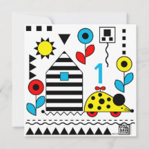 Mus House Whelie Mouse Card - anpassa åldern