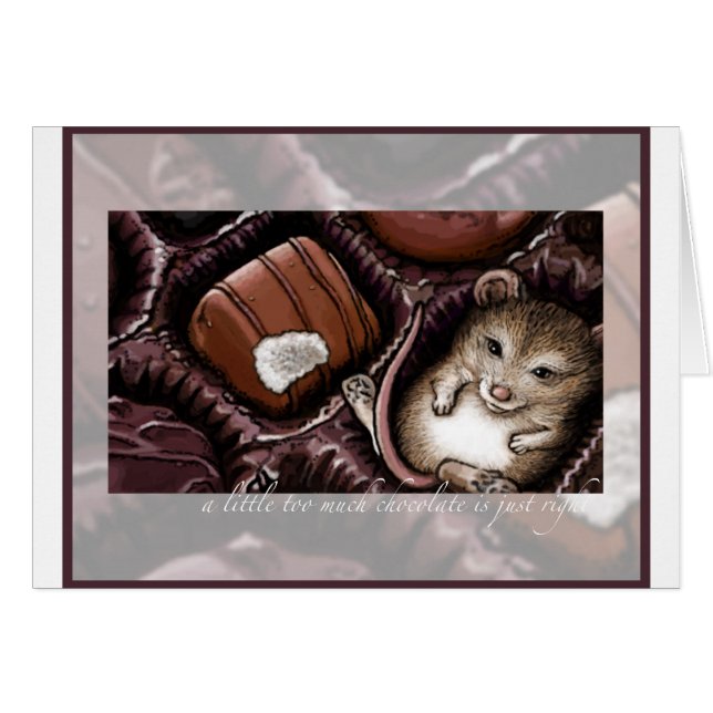 Mus i Chokladrutan Hälsningskort (Framsidan Horizontal)