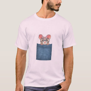 Mus i fickan t shirt