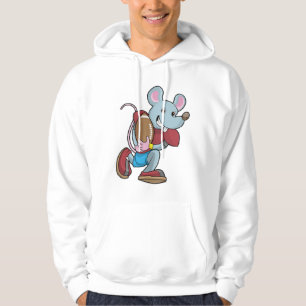 Mus i fotboll med utrustning hoodie