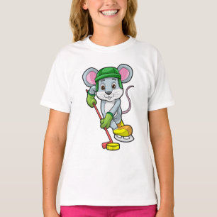 Mus i Ice hockey med Hockey stick T Shirt